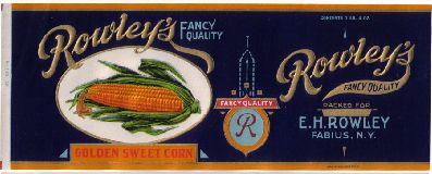 label Rowley's golden corn