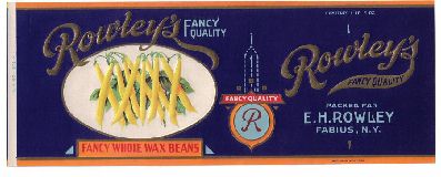 label Rowley's waxed beans