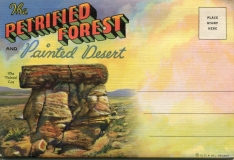 "Petrified Forest and Painted Desert",  Souvenir Packet book, front cover.postcard collection, Petrified Forest and Painted Desert, Arizona