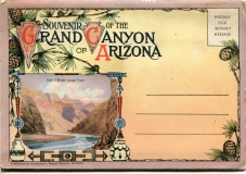 "Souvenier of the Grand Canyon of Arizona - postage 1 1/2 cents without message", packet book, front cover.postcard collection, Grand Canyon,, Arizona