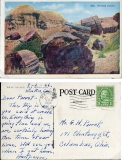 Postcard "Petrified Forests", dated Jul. 3, 1936, Winton, Calif. To: Mr G. H. ParrotFrom: Hartpence? Hartpanoe?postcard collection, Petrified Forests, Winton, California
