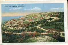 a panel in the accordian fold packet. JW Rowe, postcard collection, Stage Road, Catalina Island, California