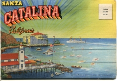 "Santa Catalina California", souvenir packet book, front cover. postcard collection, Avalon, Catalina Island, California