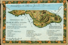 "Souvenir of Catalina Island, Cal."  Packet book, back cover, "Mr. & Mrs. J.W. Rowe" JW Rowe, postcard collection, Catalina Island, California
