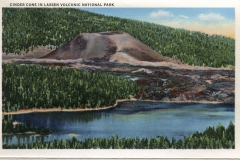 a panel in the accordian fold packet. Jerry Rowley (dad), postcard collection, Cinder Cone, Lassen National Park, California