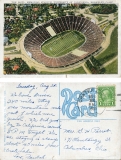 Postcard "Memorial Stadium, University of California, Berkeley, Calif.", postmarked  Aug. 22, 1935, Crater Lake.To: Mr. G.H. ParrotFrom:  Beulah (Parrot) Winterpostcard collection, University of California, Berkeley, California