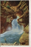one accordian panel in a packet.Jerry Rowley (dad), postcard collection, waterfall, Roaring River Falls, Kings Canyon National Park, California