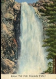 postcard collection, waterfall, Bridal Veil Falls, Yosemite National Park, California
