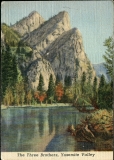 postcard collection, The Three Brothers, Yosemite National Park, California