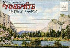 "Scenic Gems of Ysemite National Park", souvenir packet book, front cover. postcard collection, Yosemite National Park, California