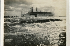 miniature photo in a souvenir packet. Boats, postcard collection, Lachine Rapids, Montreal area, Ontario