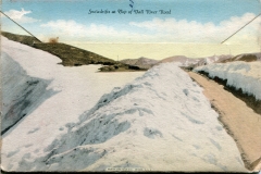 "Rocky Mountain National Park Circle Trip, Colorado", souvenir packet book, back cover. postcard collection, Tall River Road, Rocky Mountain National Park, Colorado