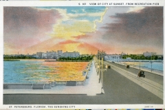 postcard collection, sunset, Recreation Pier, St. Petersburg, Florida