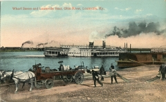 Boats, postcard collection, Ohio River, Louisville, Kentucky