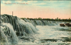 postcard collection, waterfall, Ohio River Falls, Louisville, Kentucky