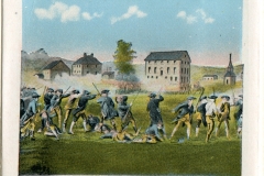 one panel in accordian folded packet. postcard collection, Battle of Lexigton, Lexington, Massachusetts