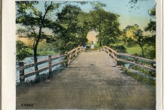 one panel in accordian folded packet. postcard collection, Old North Bridge, Concord, Massachusetts