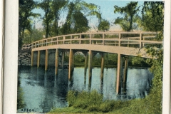 one panel in accordian folded packet. postcard collection, Old North Bridge, Concord, Massachusetts