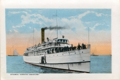 one panel in accordian folded packet: Boats, Edward B. Elliott, postcard collection, Ocean, Provincetown, Massachusetts