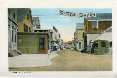 one panel in accordian folded packet: Edward B. Elliott, postcard collection, Commercial Street, Provincetown, Massachusetts