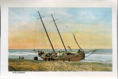 one panel in accordian folded packet: Boats, Edward B. Elliott, postcard collection, Harbor, Provincetown, Massachusetts