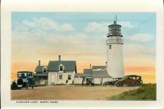 one panel in accordian folded packet: Edward B. Elliott, Lighthouse, postcard collection, Highland light, Provincetown, Massachusetts