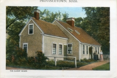 one panel in accordian folded packet: Edward B. Elliott, postcard collection, Oldest House, Provincetown, Massachusetts