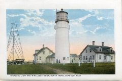 one panel in accordian folded packet. Edward B. Elliott, Lighthouse, postcard collection, Highland Light, Cape Cod, Massachusetts