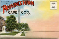 "Souvenir Folder of Provincetown, Cape Cod"  Packet book, front cover. postcard collection, Tower, Provincetown, Massachusetts