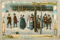 "Souvenir of Pilgrim Plymouth" Packet book, back cover. postcard collection, forest, Plymouth, Massachusetts