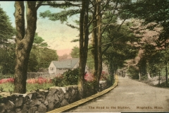 postcard collection, road to station, Magnolia, Massachusetts