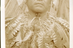 Native America in full head dress. caves, postcard collection, Hut made of bark, Indian Reservation, New Mexico