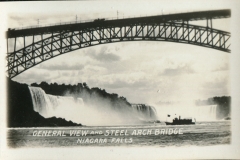 miniature photo in a souvenir packet. postcard collection, waterfall, Niagara Falls and Steel Bridge, Niagara, New York