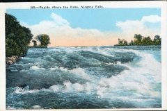 postcard collection, waterfall, Rapids above the falls, Niagara Falls, New York