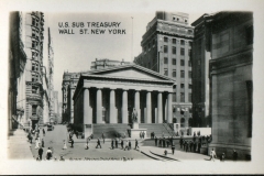 miniature photo in a souvenir packet. postcard collection, Treasury, Wall Street, New York City, New York, 1915