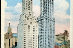 postcard collection, Transortation and Woolworth Buildings, New York City, New York