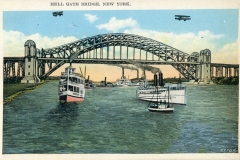 Boats, postcard collection, Hell Gate Bridge, New York City, New York