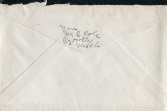 an envelope postmarked Sep. 3, 1936, back side:  "fm M.E. Cole, R3 Holly Mich."postcard collection, waterfalls, Watkins Glen, New York