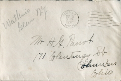 an envelope postmarked Sep. 3, 1936 from Holly, Michigan, containing a set of postcards of the waterfalls at Watkins Glen NY.To: Mr. G.H. ParrotFrom: M.E. ColeME Cole, postcard collection, waterfalls, Watkins Glen, New York