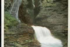 ME Cole, postcard collection, waterfall, waterfalls, Watkins Glen, New York