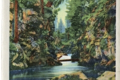 a panel in the accordian fold packet. Jerry Rowley (dad), postcard collection, Upper Gorge, Rogue River, Oregon
