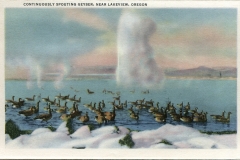 a panel in the accordian fold packet. Jerry Rowley (dad), postcard collection, Geyser, Lakeview, Oregon