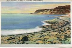 a panel in the accordian fold packet. Jerry Rowley (dad), postcard collection, Abert Rim and Lake Abert, Valley Falls, Oregon