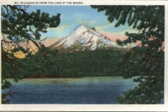 a panel in the accordian fold packet. Jerry Rowley (dad), postcard collection, Mt. McLoughlin, Klamath Falls, Oregon