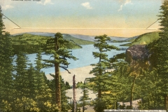"Souvenir Folder of the Columbia River Highway, Oregon" packet book, back cover. postcard collection, Columbia River Gorge, Oregon
