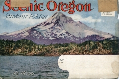 "Scenic Oregon Souvenir Folder" packet book, front cover. postcard collection, Mt. Hood, Oregon
