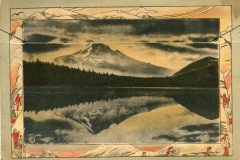 "Souvenir Folder of Mt. Hood Loop, Oregon" packet book, back cover. postcard collection, Mt. Hood, Oregon