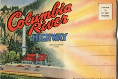"Columbia River Highway, postage 1 1/2 cents without message", packet book, front cover. postcard collection, Columbia River Highway,, Oregon