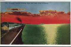 postcard collection, Overland crossing, Great Salt Lake, Utah