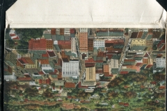"Souvenir Folder of Charleston West. Va.",  packet book, back cover. 
"from Margaret McGrew"
postcard collection, Charleston, West Virginia